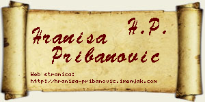 Hraniša Pribanović vizit kartica